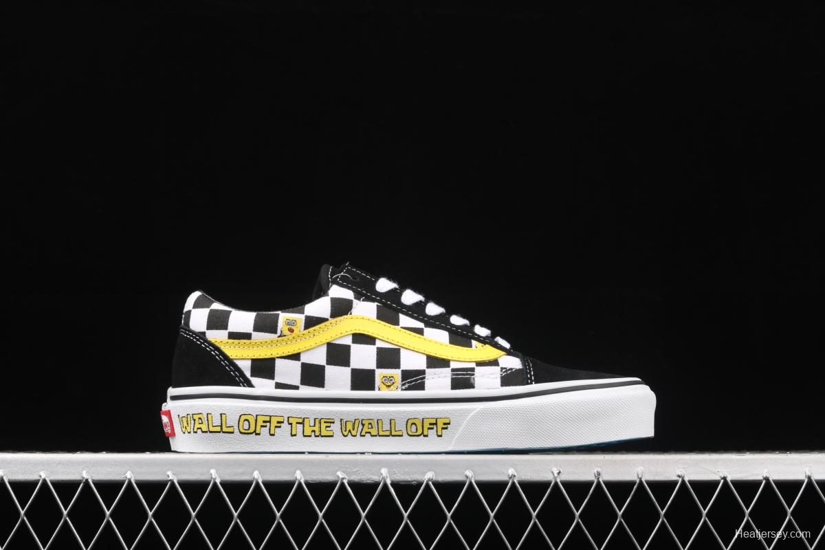 SpongeBob x Vans Old Skool co-signed VN0A38G19EK low-top casual board shoes.