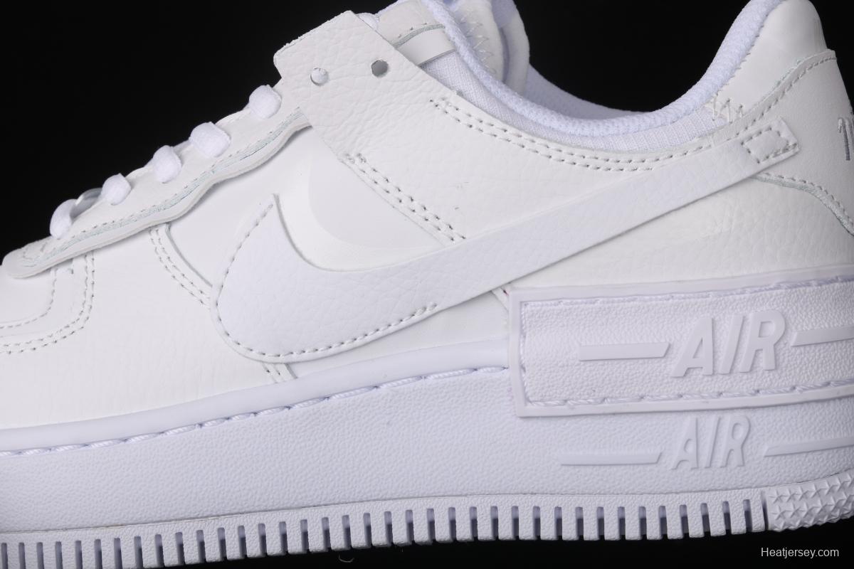 NIKE Air Force 1 ShAdidasow all white light weight heightened low-top white board shoes CI0919-100