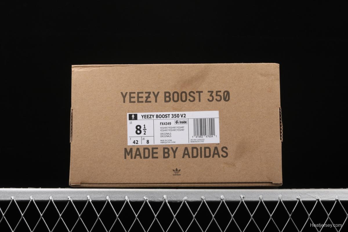 Adidasidas Yeezy Boost 350 V2 Tailgate FX4349 Darth Coconut 350 second generation hollowed-out Asian gray star color BASF popcorn