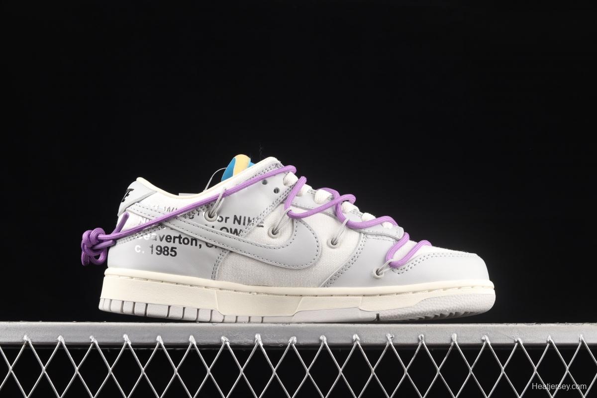 OFF-White x NIKE DUNK Low OW gray SB buckle rebound fashion casual board shoes DM1602-125