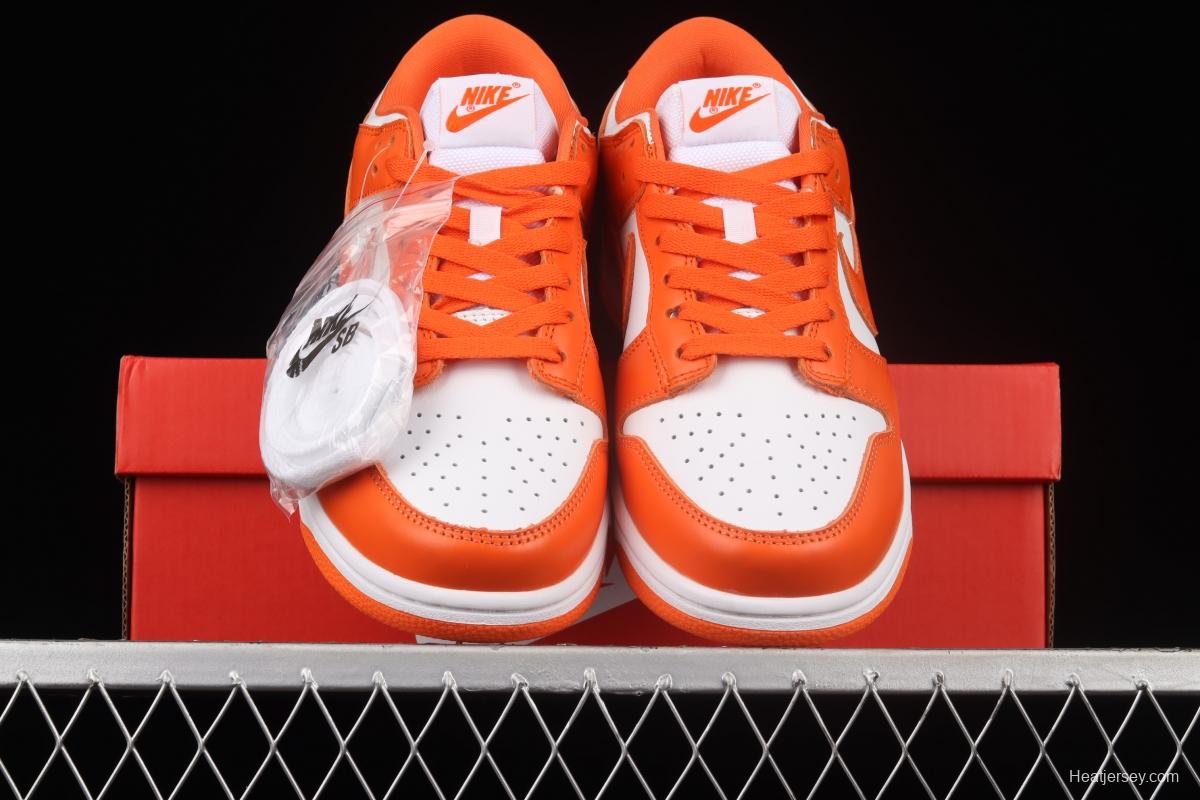 NIKE SB DUNK Low Pro Syracuse white orange board shoes CU1726-101