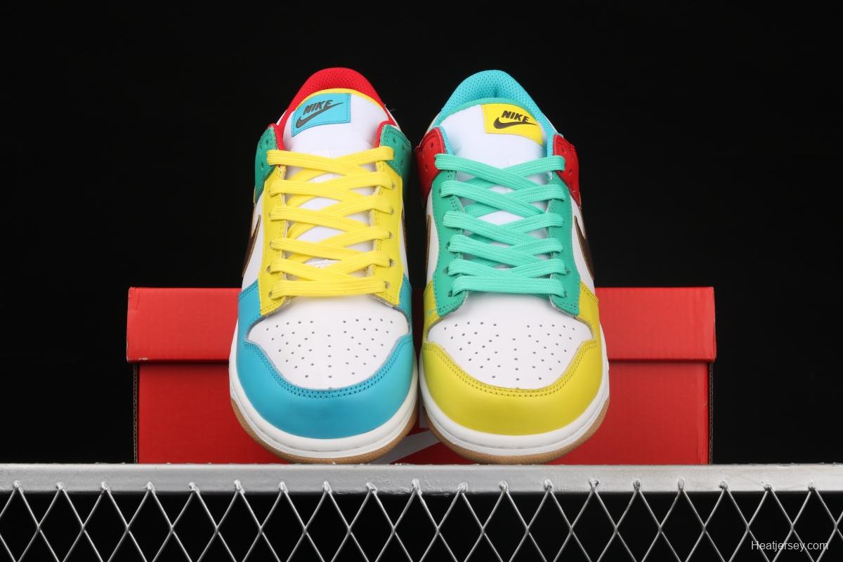 NIKE DUNK Low Free 99 white colorful mandarin duck dunk series low side leisure sports skateboard shoes DH0952-100