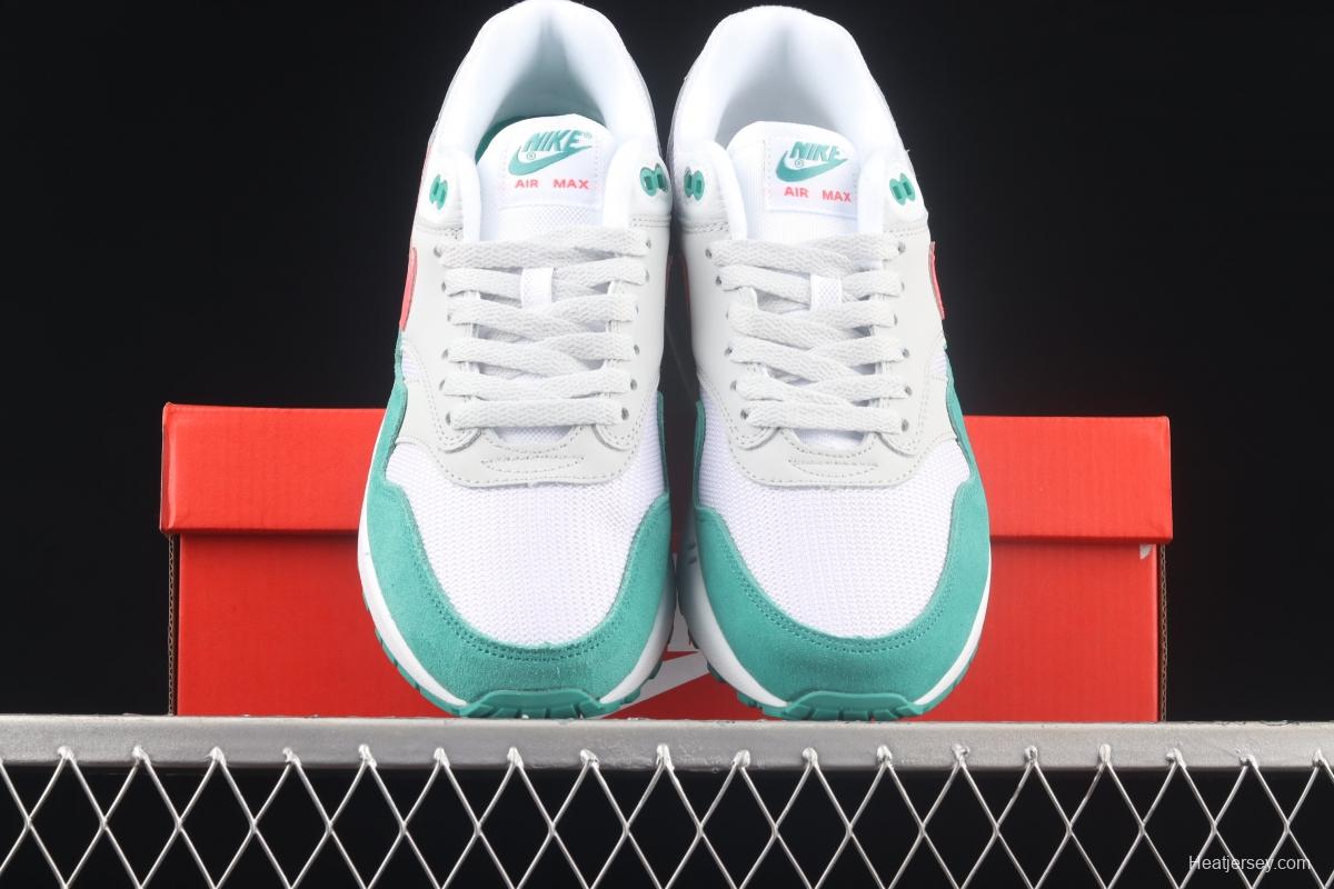 NIKE Air Max 1 gray-white and green half-palm air cushion retro running shoes AH8145-106