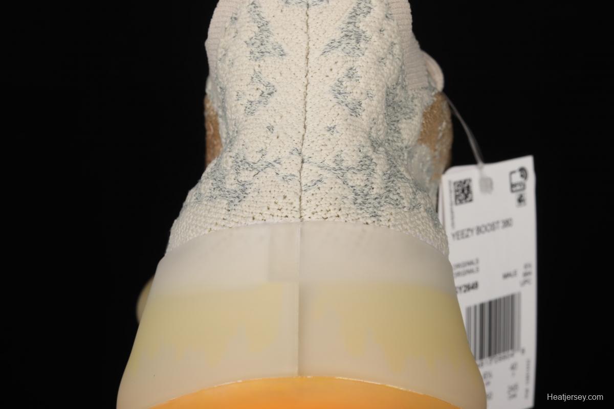 Adidas Yeezy 380 PiNIKE GY2649 Kanye jointly limited coconut 380 peach powder all over the sky star 3M reflective running shoes