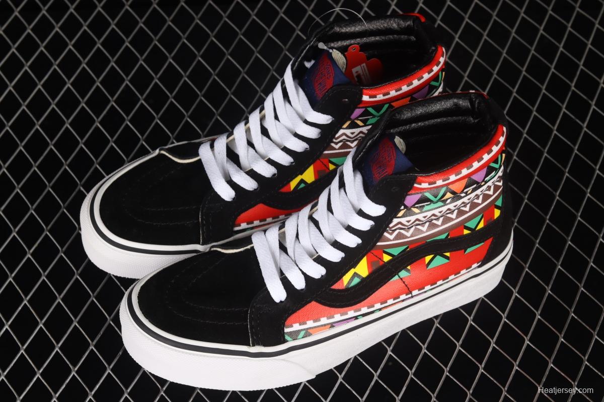 Vans Sk8-Hi Dx Moroccan style theme series high top leisure sports shoes VN0A38GFUQ1