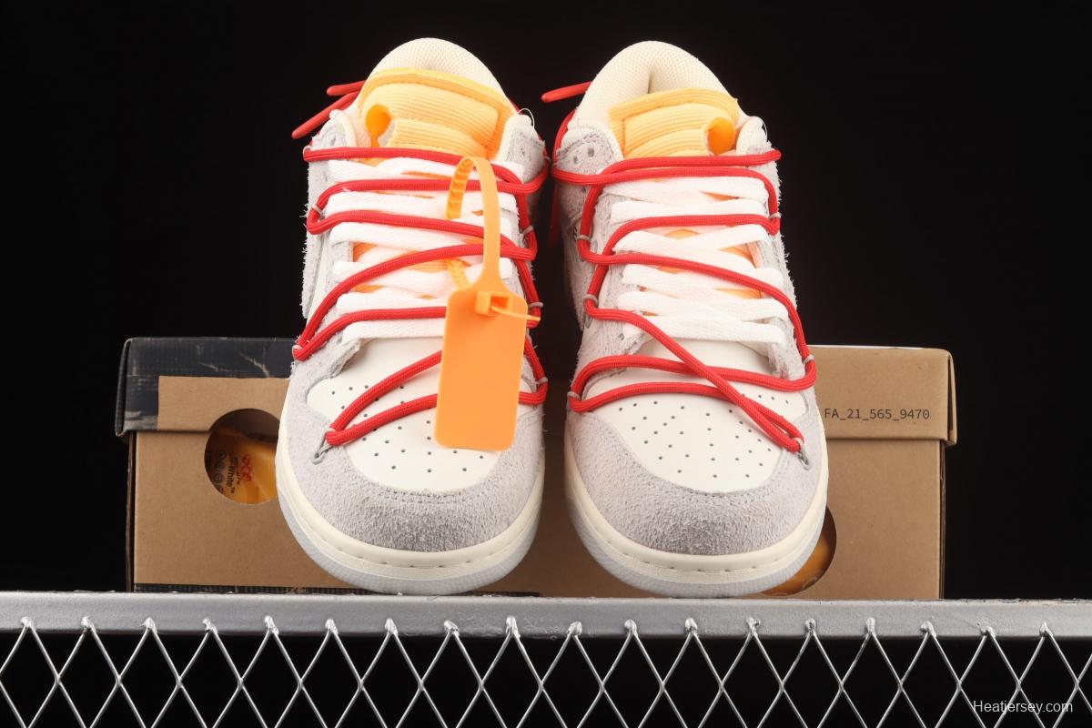 OFF-White x NIKE DUNK Low OW suede SB buckle rebound fashion casual board shoes DJ0950-103