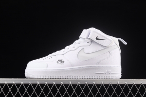 NIKE Air Force 1 Mid Premium all white reflective Zhongbang casual board shoes CU3088-606