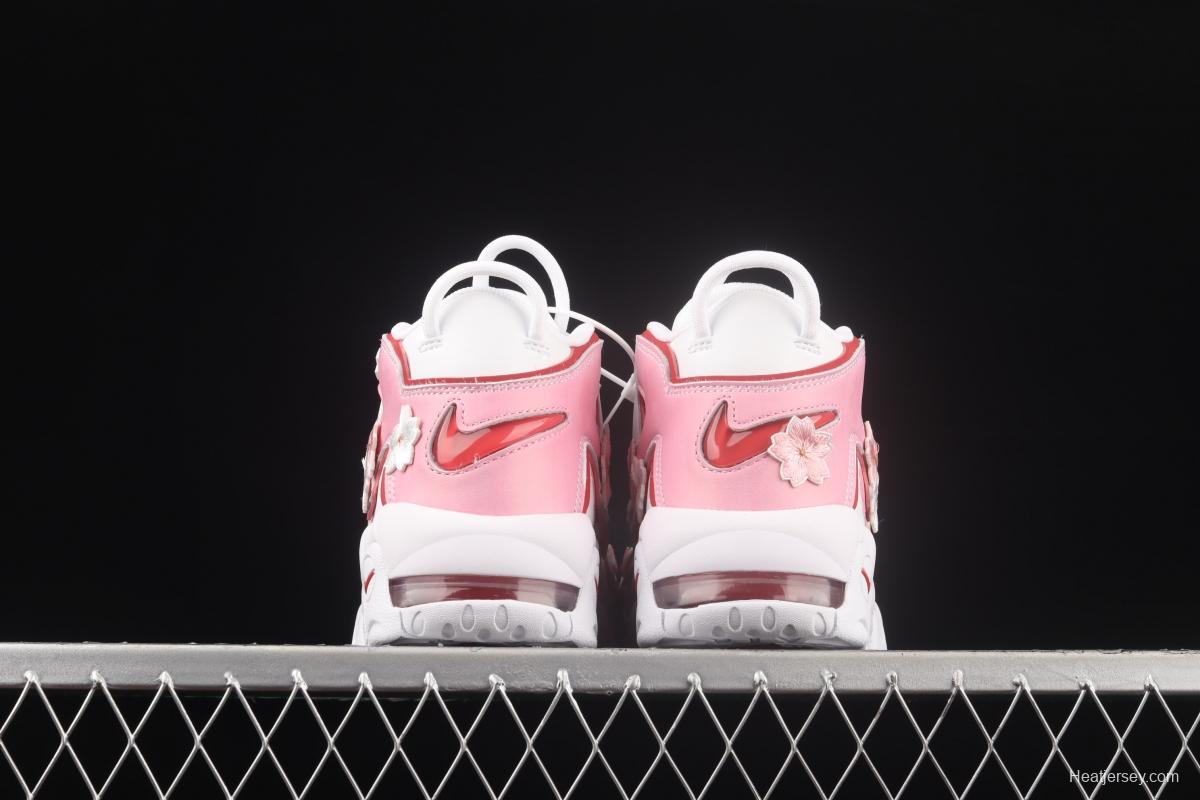 NIKE Air More Uptempo 96 QS Pippen original series cherry blossom embroidery classic high street leisure sports basketball shoes DJ5988-100