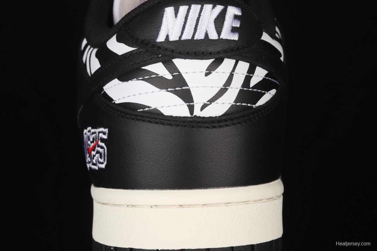 Quartersnacks x NIKE SB DUNK Zebra black and white zebra stripes joint style low-side sports and leisure board shoes DM3510-001