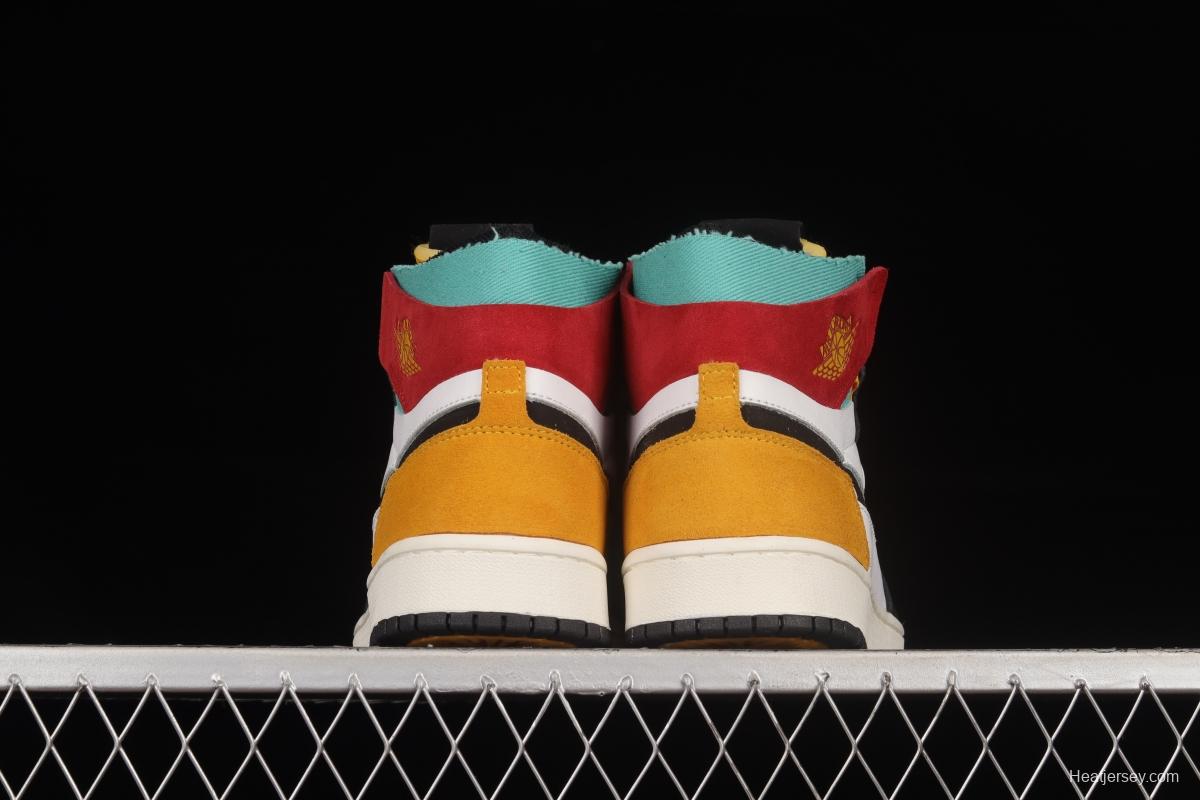 Air Jordan 1 Zoom CMFT White, Yellow and Red CT0978-016