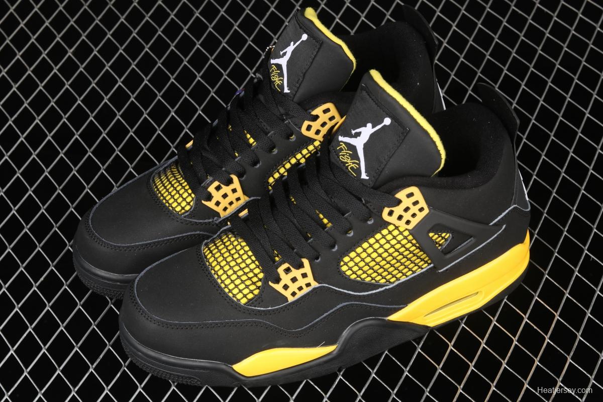 Air Jordan 4 Retro Black and Yellow 308497-008