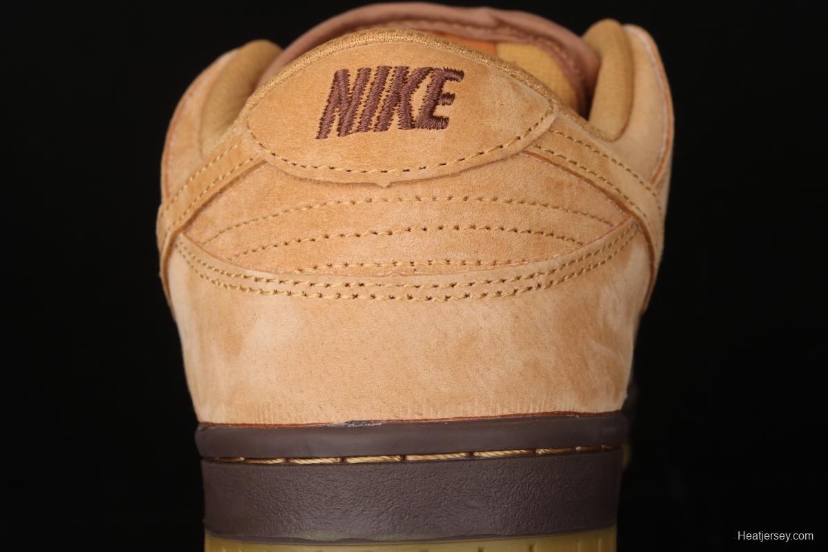 NIKE SB DUNK Low Pro wheat color deciduous yellow low-top sports skateboard shoes 883232-700