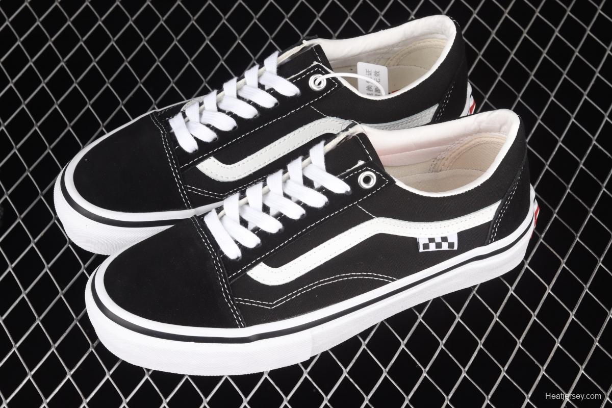 Vans Skate Classics Old Skool Anaheim side checkerboard black and white classic low-top casual board shoes VN0A5FCBY28