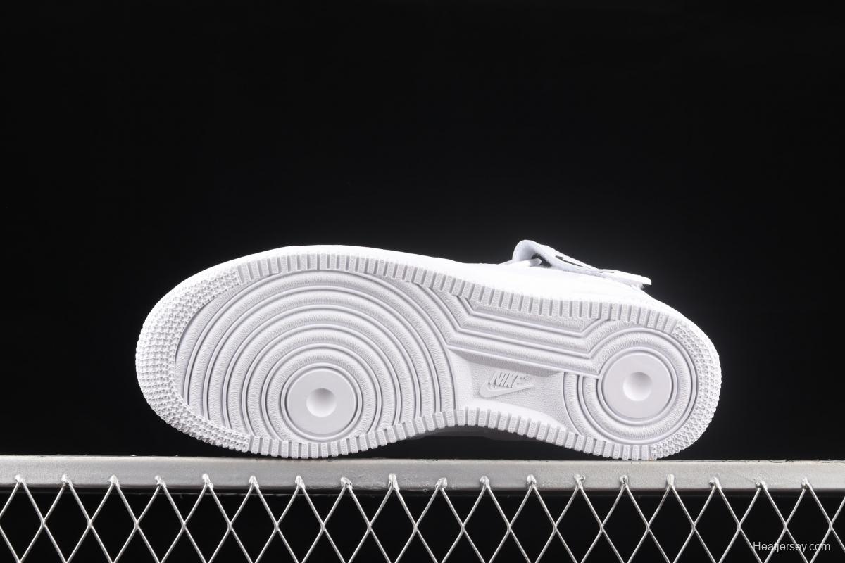 NIKE Air Force 1 Mid Premium all white reflective Zhongbang casual board shoes CU3088-606