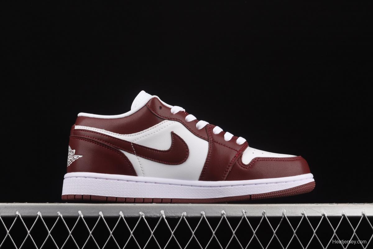 Air Jordan 1 Low red and white low top basketball shoes DC0774-116