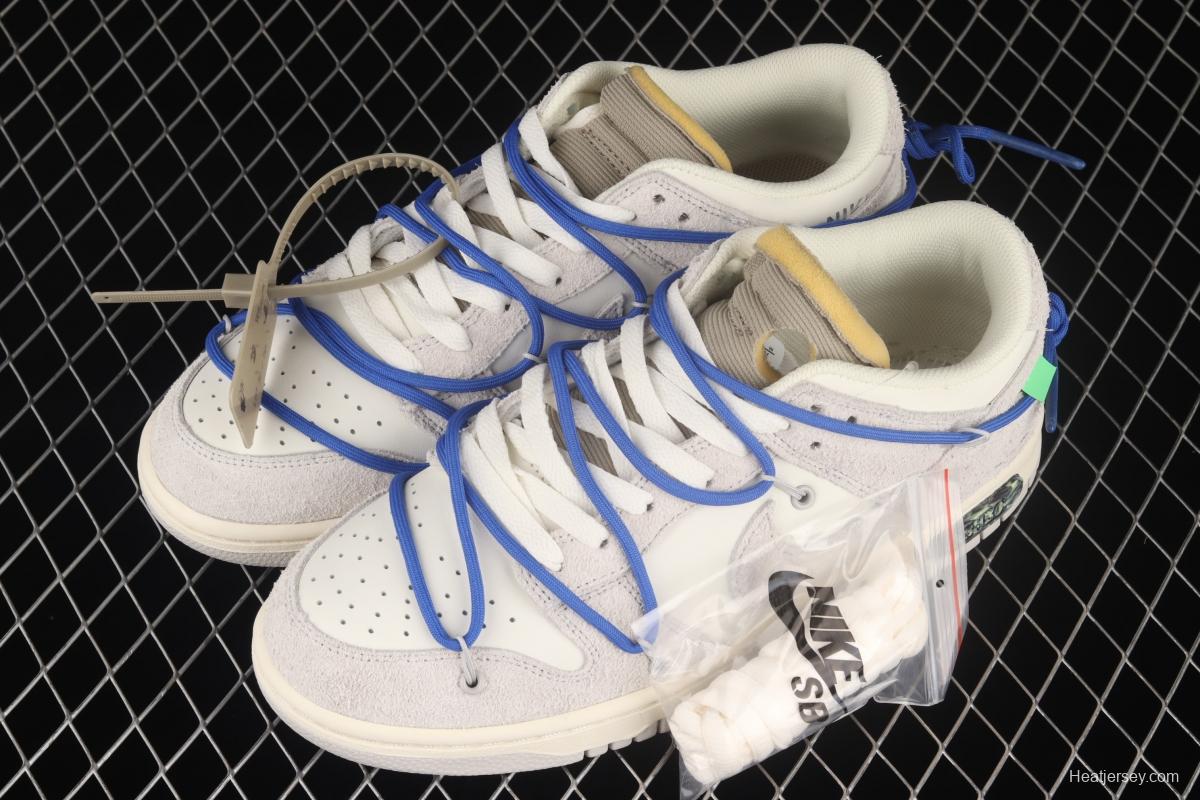 OFF-White x NIKE DUNK Low OW suede SB buckle rebound fashion casual board shoes DJ0950-104