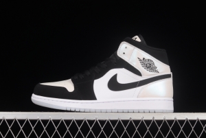 Air Jordan 1 Mid Diamond Shorts Pearl White Black Panda DH6933-100