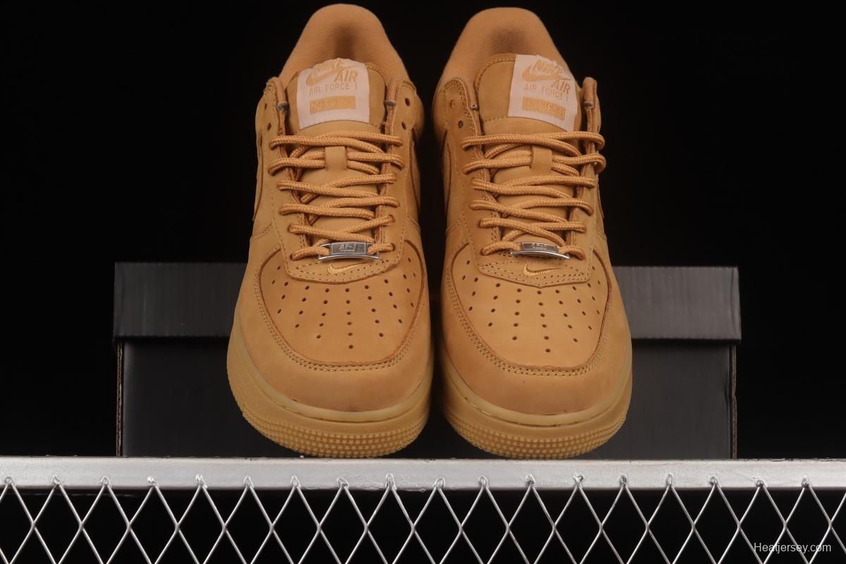 Supreme x NIKE Air Force 1 Low AF1 Collaboration Wheat Suede Low-Top Casual Sneakers DN1555-200