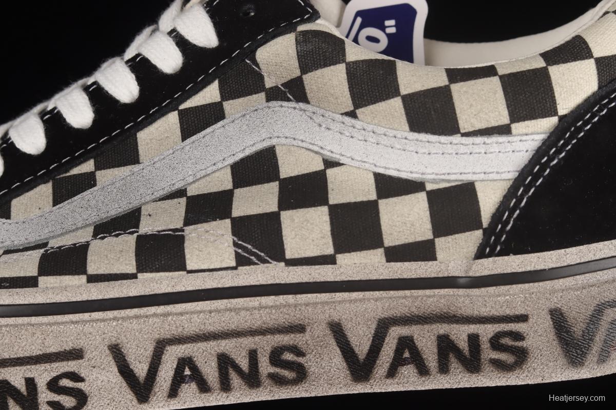 Vans Old Skool DX Anaheim black and white checkerboard old dirty low-top shoes VN0A38G2OAK