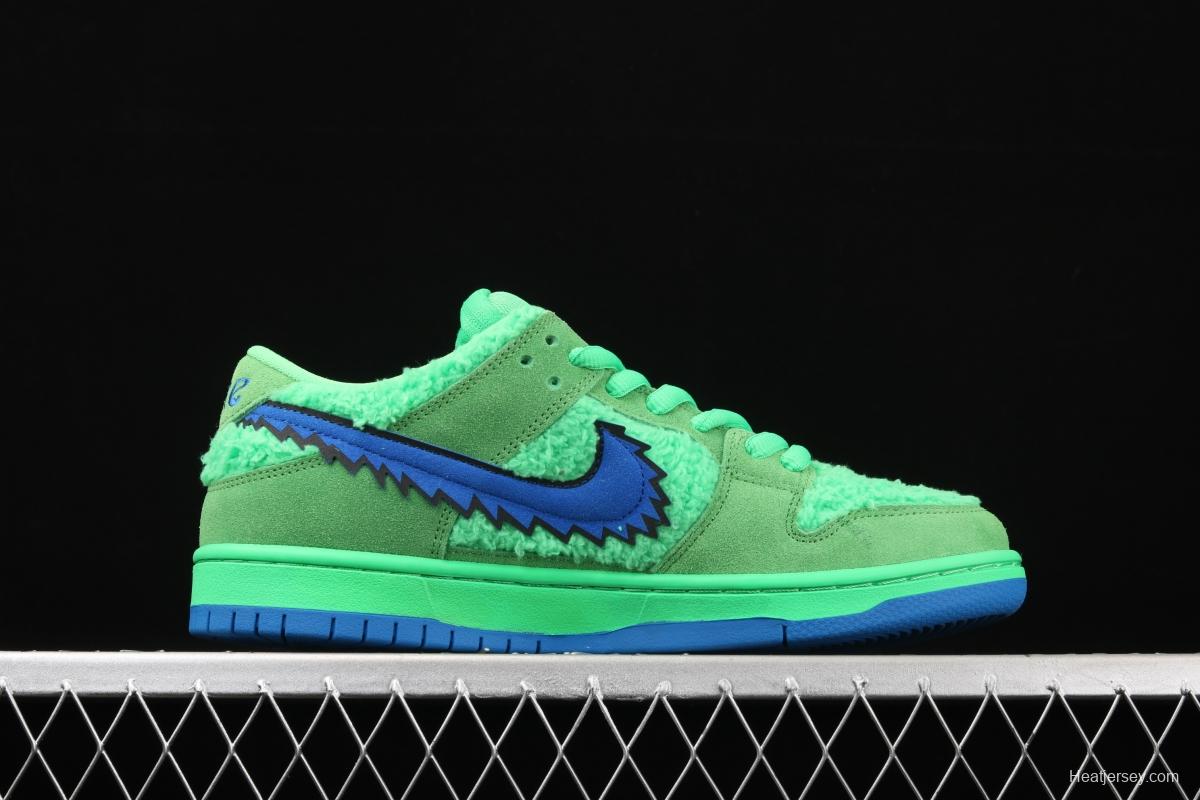 Grateful DeAdidas x NIKE SB DUNK Low Yellow Bear joint style green and blue bear sports skateboard shoes CJ5378-300