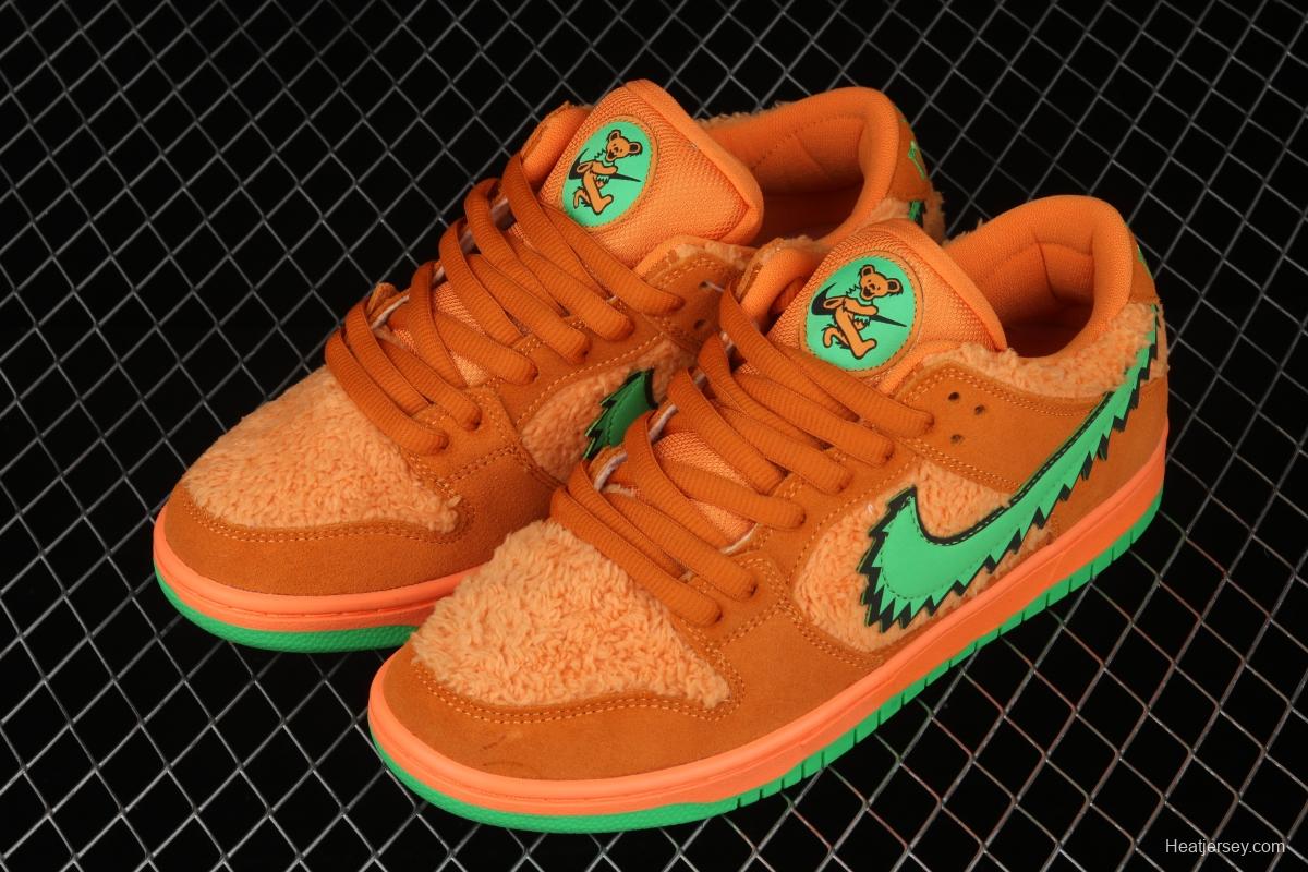 Grateful DeAdidas x NIKE SB DUNK Low Yellow Bear joint style yellow and green bear sports skateboard shoes CJ5378-800