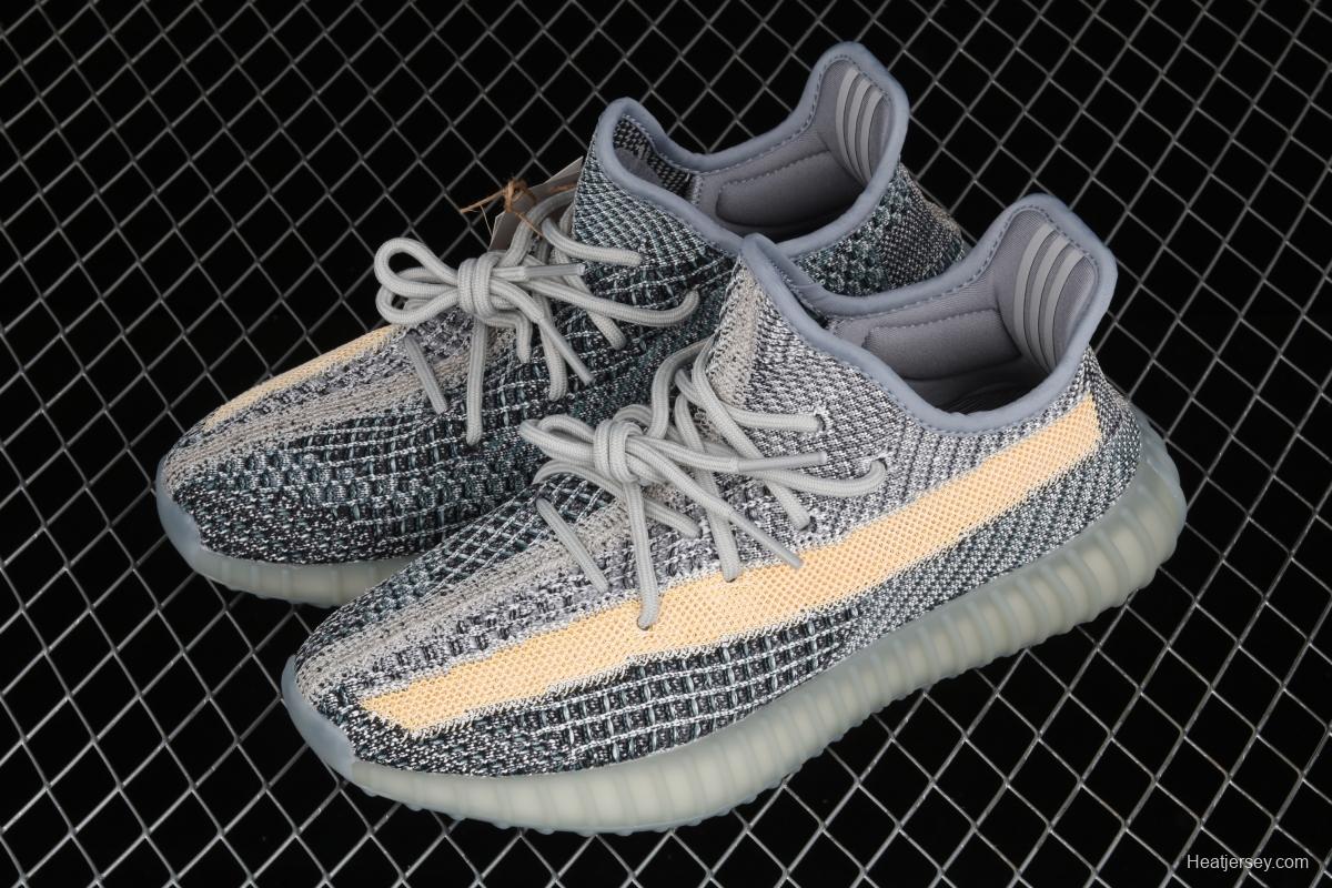 Adidas Yeezy 350 Boost V2 Ash Blue GY7657 Darth Coconut 350 second generation hollowed-out water wash tannin color BASF Boost original