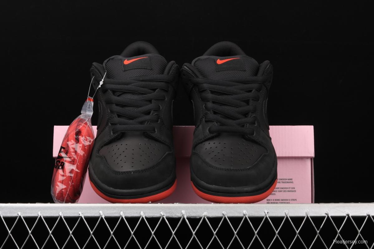 Black Pigeon x NIKE SB DUNK low Trd QS black pigeon retro low-side leisure sports skateboard shoes 883232-008