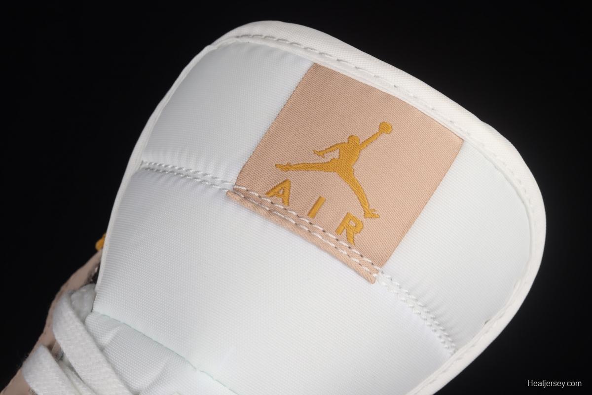 Air Jordan 1 Mid SE Particle Beige rock tea bronze Zhongbang basketball shoes DD2224-200