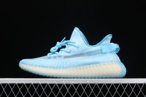 Adidas Yeezy 350 Boost V2 CI1173 Darth Coconut 350 second generation silver powder hollowed-out North Carolina blue color match