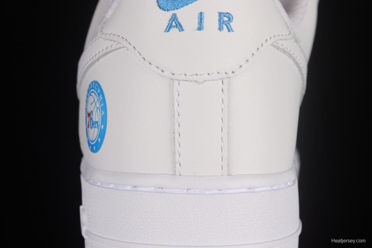 NIKE Air Force 1'07 Low Philadelphia 76ers white, blue and red low-top casual sneakers AI5958-300