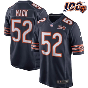 Men's Khalil Mack Navy 100th Season Player Limited Team Jersey