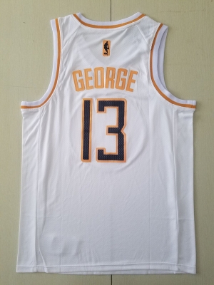 Paul George 13 White Golden Edition Jersey