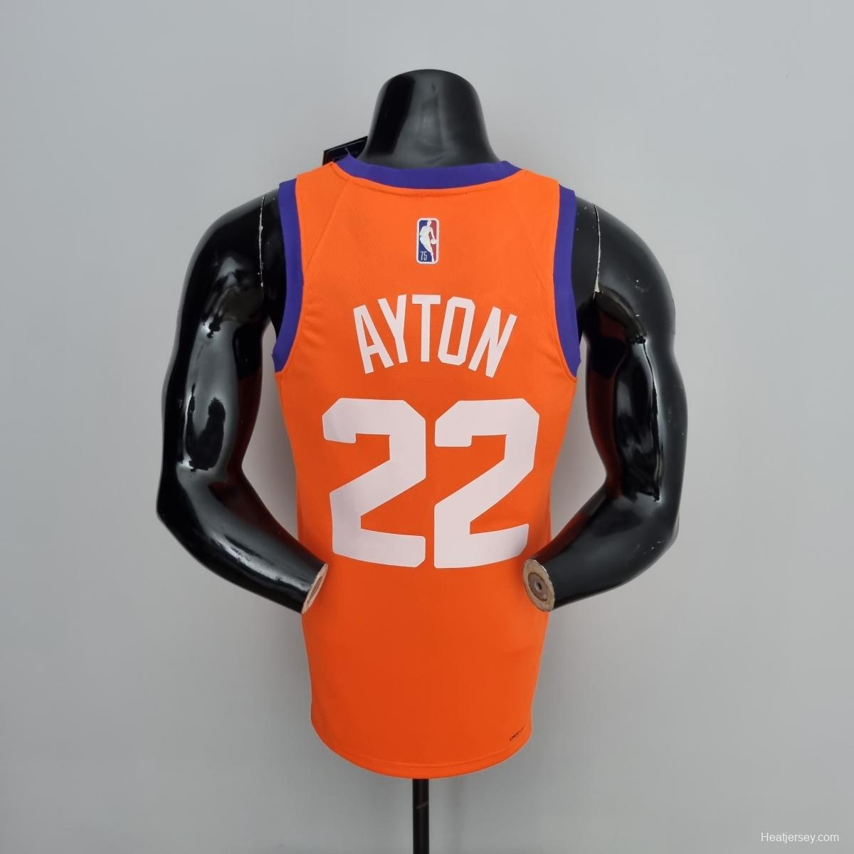 75th Anniversary AYTON#22 Phoenix Suns Jordan Theme Orange NBA Jersey