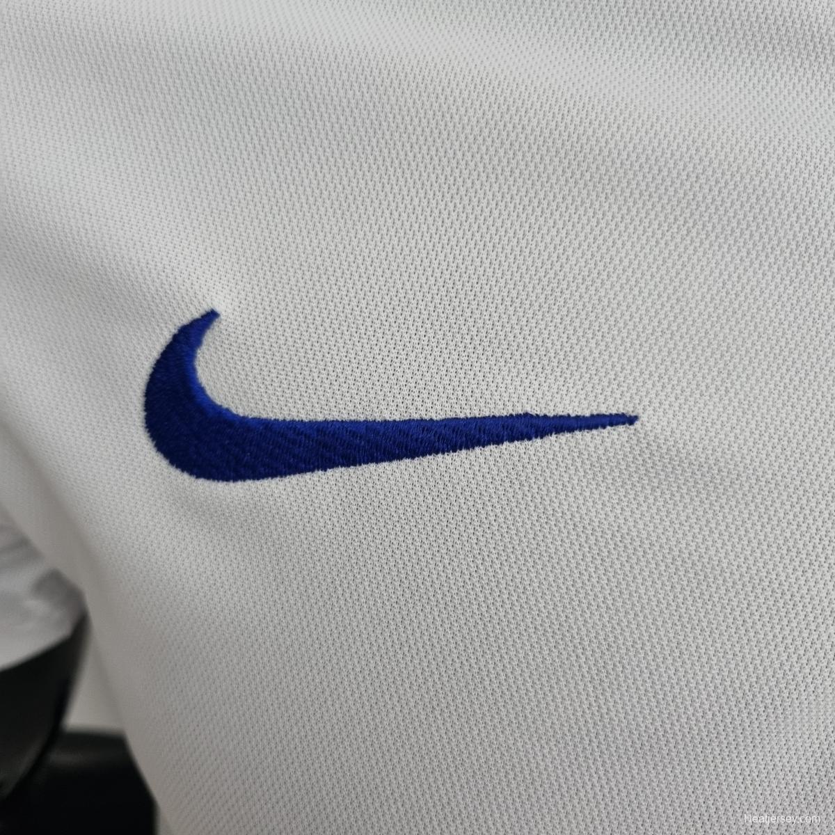 Low Neck POLO Brazil White Soccer Jersey