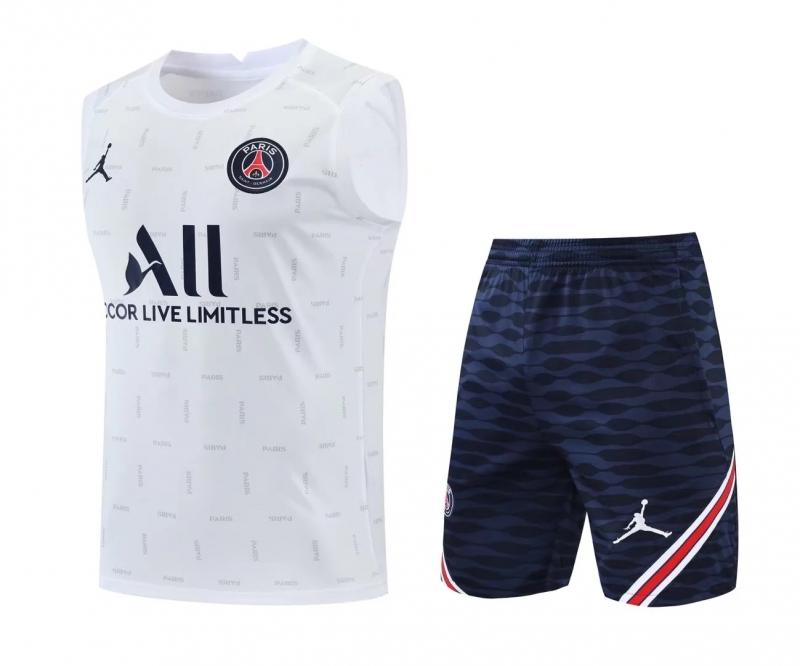 22/23 PSG Pre-Game Training Jersey White Spotted Vest