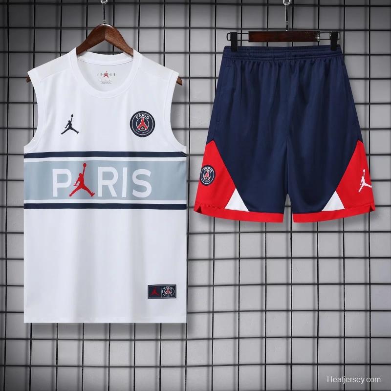 22/23PSG White Grey BArsenal Pre-match Training Jersey Vest