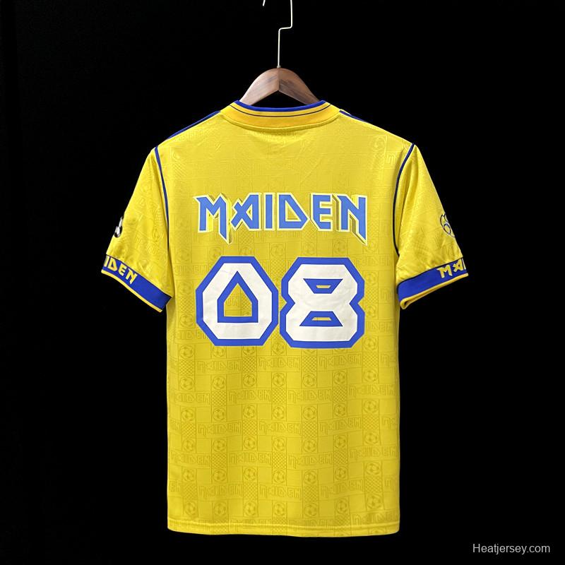 Retro 2008 West Ham Iron Maiden Yellow Jersey