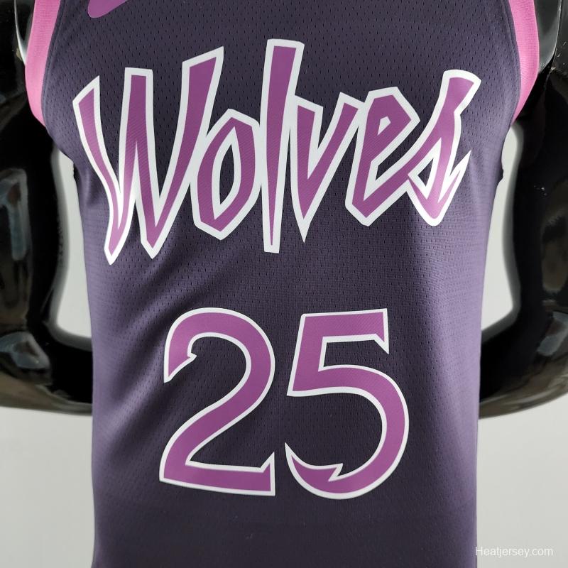 Minnesota Timberwolves ROSE#25 Black And Purple NBA Jersey