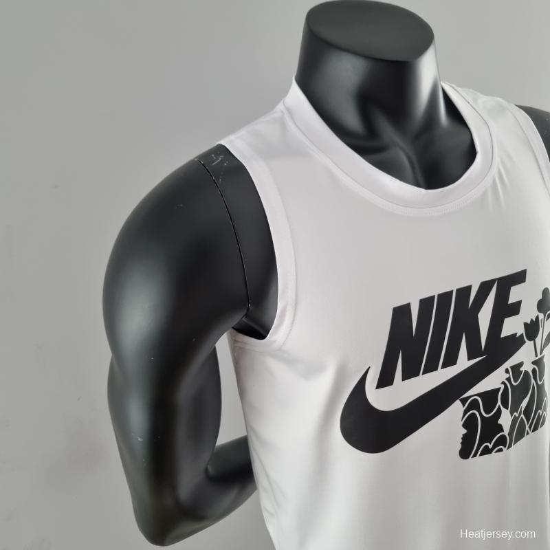 2022 Nike White Vest Shirts  "Nike Sport /Flower Logo"#K000195