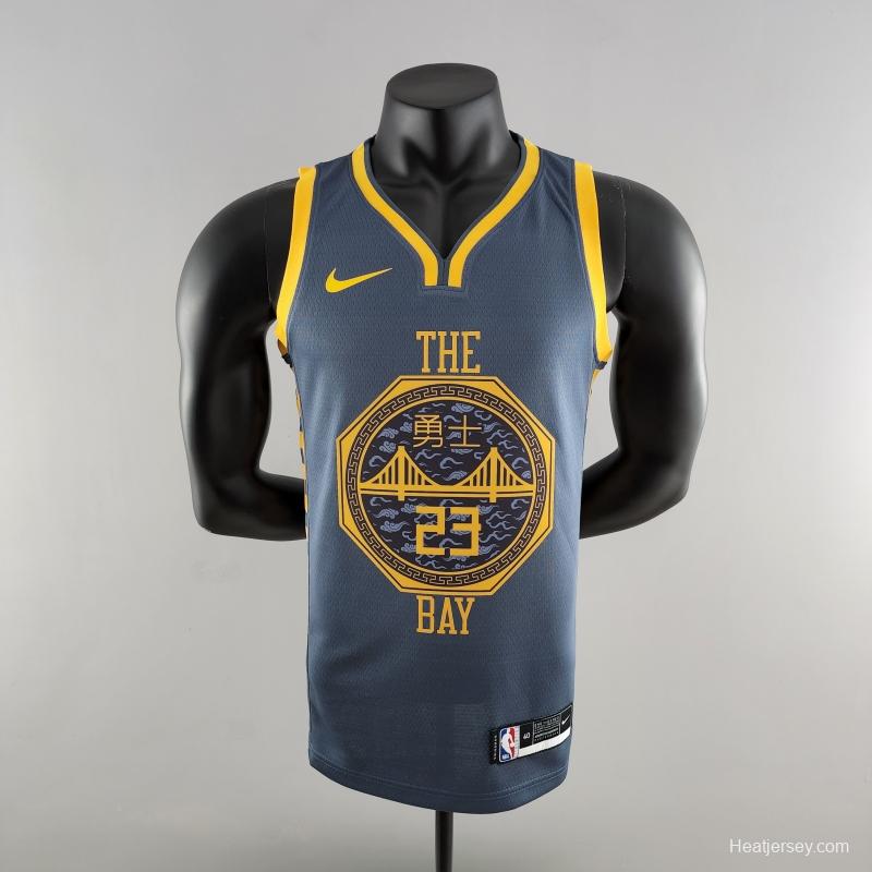 2018 GREEN #23 Golden State Warriors Grey NBA Jersey