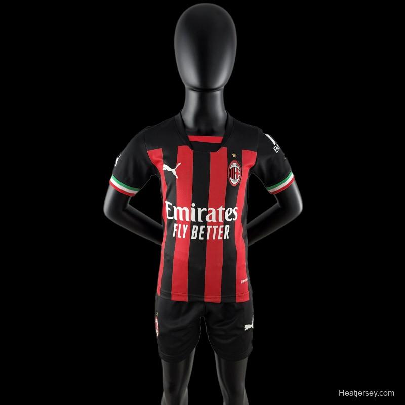 22/23 Kids AC Milan Home SIZE16-28 Soccer Jersey