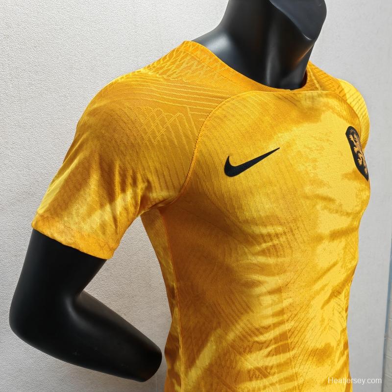 Player Version 2022 Netherlands Home Soccer Jersey