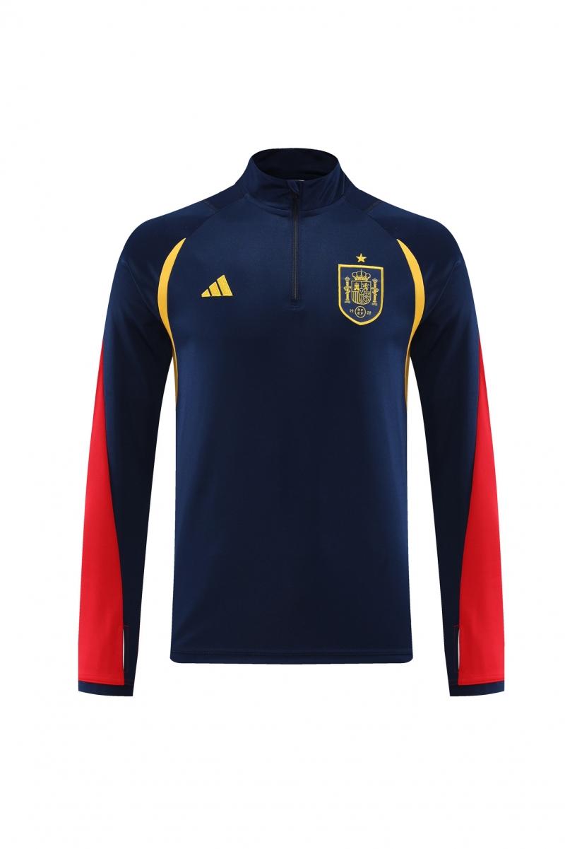 2022 Spain Navy Half Zipper Tracksuit