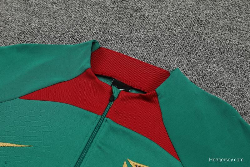 2022 Portugal Half Zipper Green Tracksuit