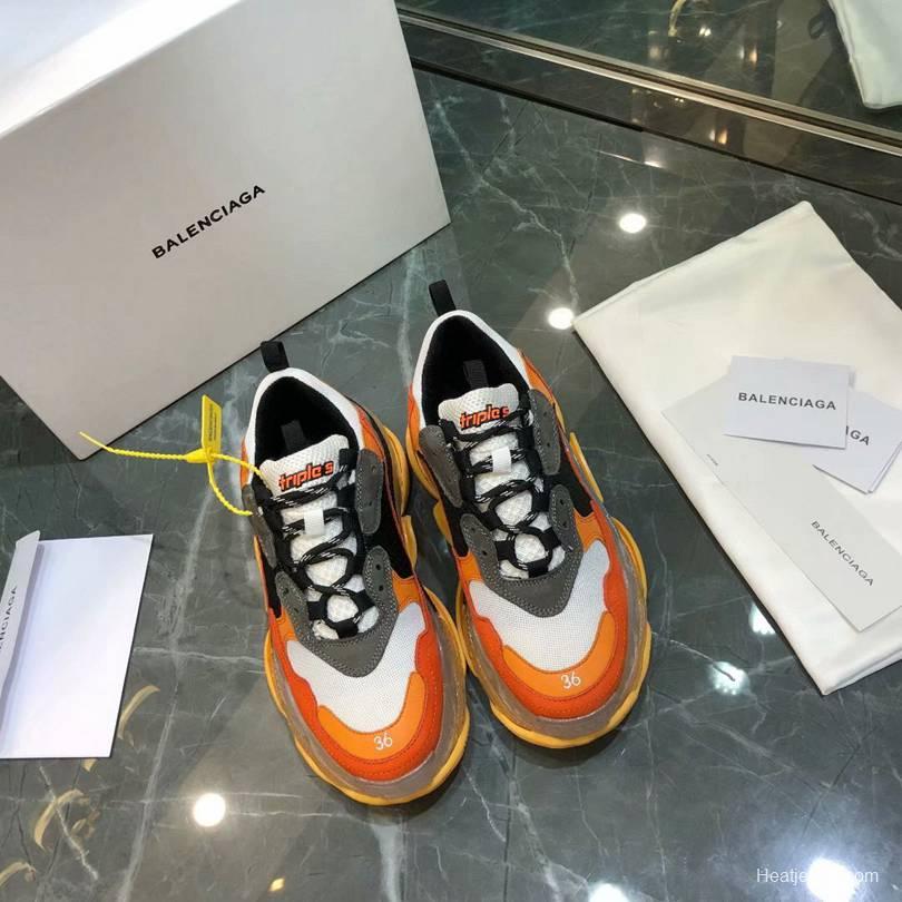 Men/Women Balenciaga Triple-S Sneaker Orange/Black Item 6380340