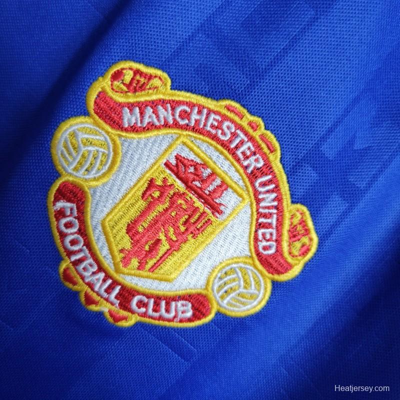 Retro 88/89 Manchester United Away Blue Jersey