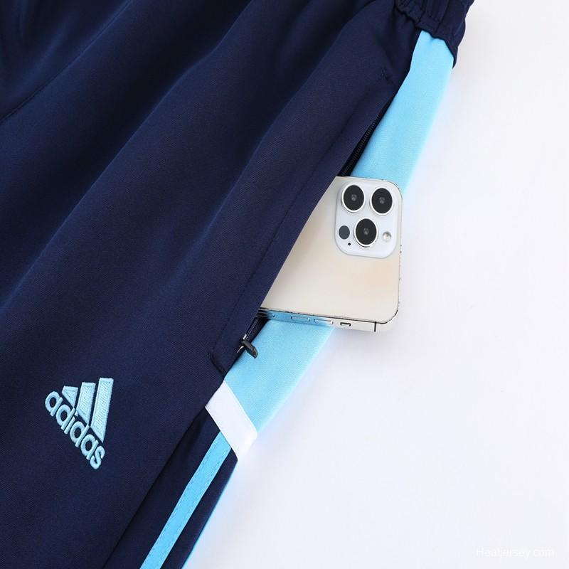 2023 Adidas Black Blue Full Zipper Jacket +Pants