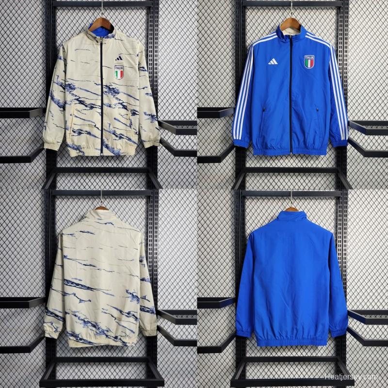 2023 Italy Blue/Milk Reversible Windbreaker