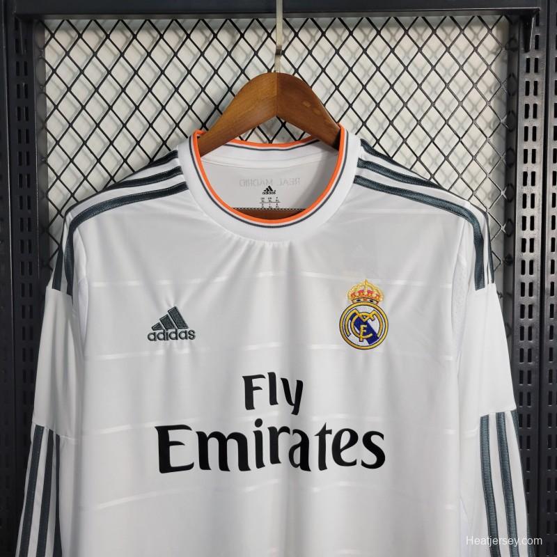 Retro 13-14 Long Sleeve Real Madrid Home Jersey