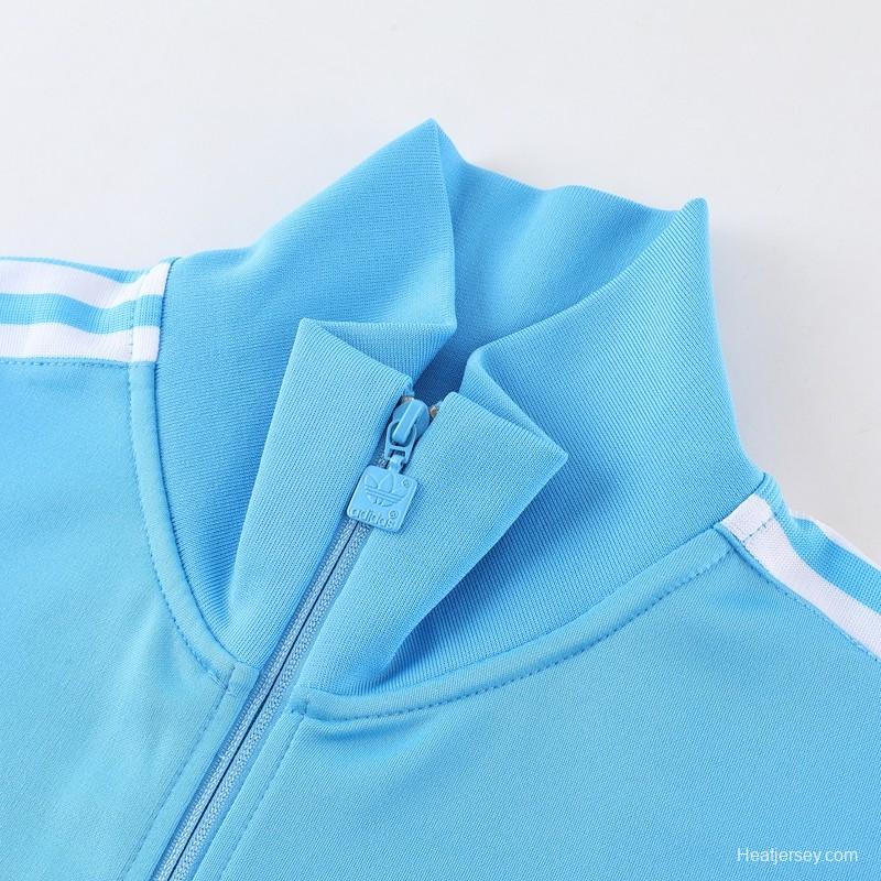 2023 Adidas Original Sky Blue Full Zipper Jacket +Pants